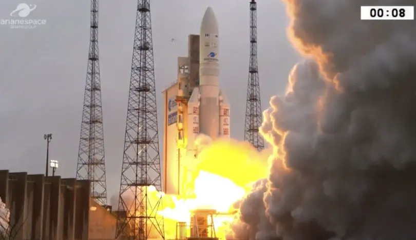 Ariane 5 launches Hellas-Sat-4/SaudiGeoSat-1 and GSAT 31