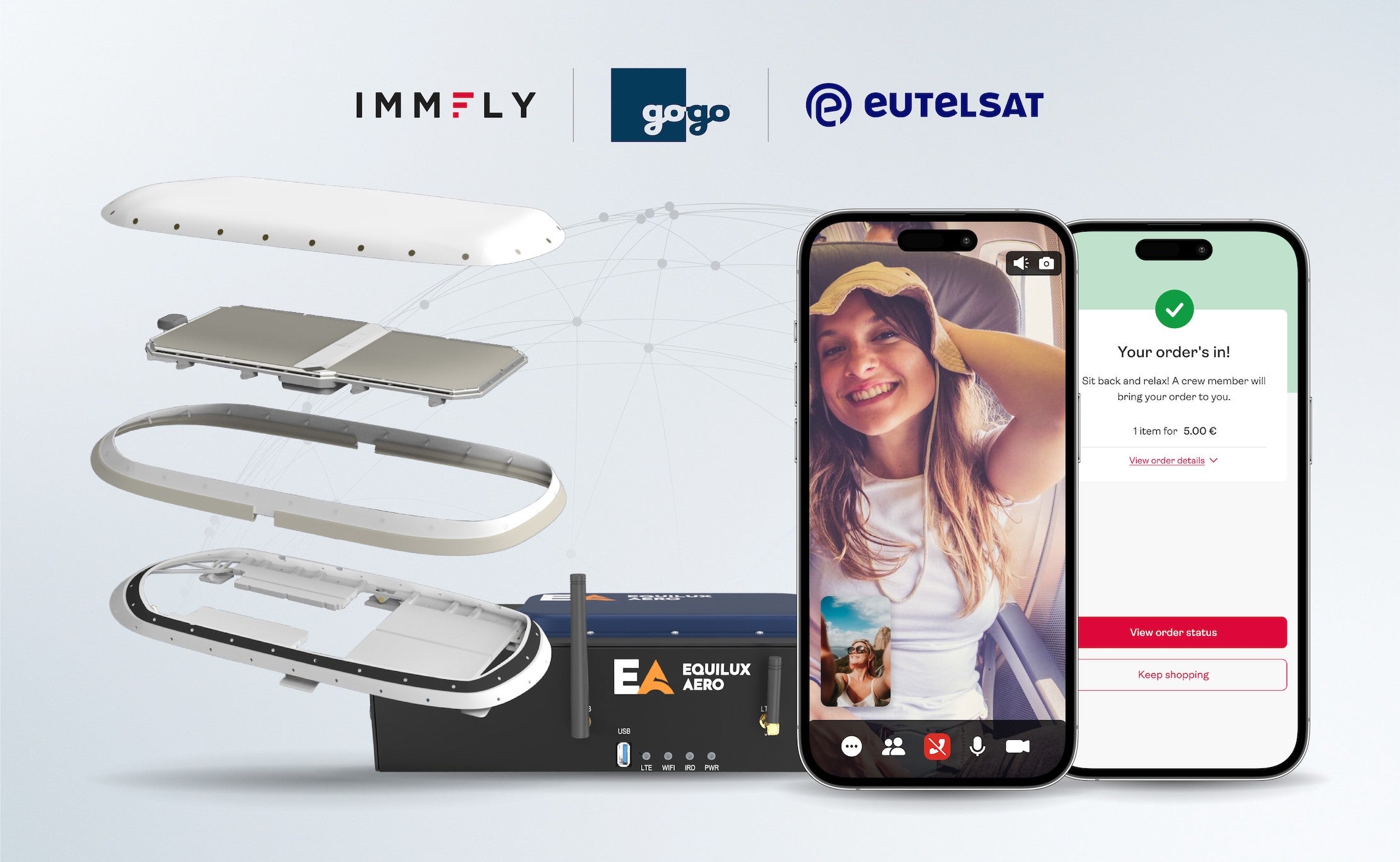 Eutelsat, Gogo and Immfly Team Up on OneWeb Connectivity for Narrowbody Aircraft