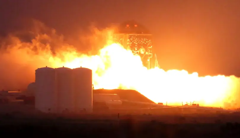 Starhopper conducts Raptor Static Fire tests