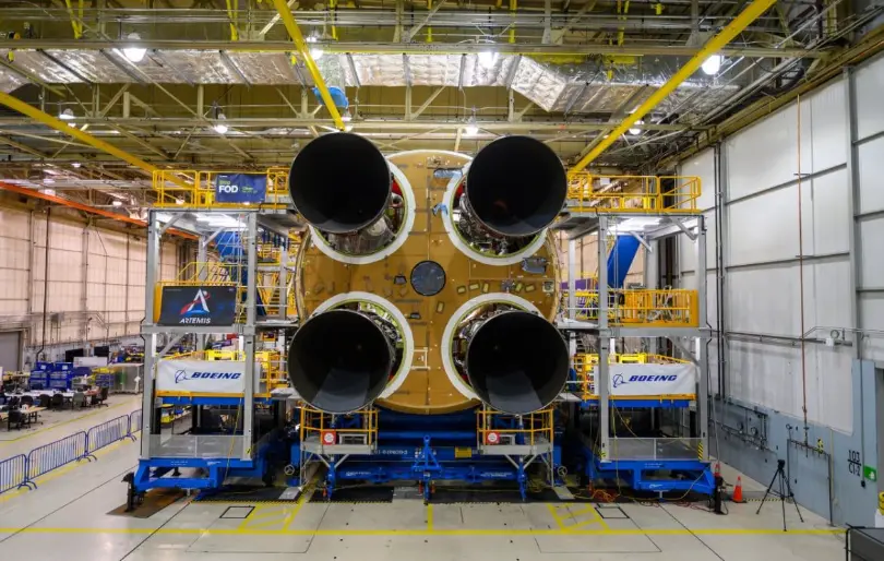 All four RS-25 Shuttle veterans installed into SLS Core Stage