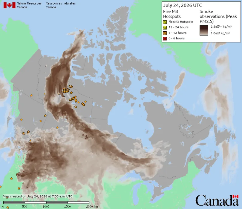 Wildfire Smoke from Canada Crosses into the United States How Satellite Data Supports Wildfire Monitoring and Environmental Mana
