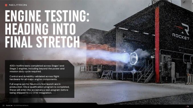Window for 2026 launch debut of Rocket Lab’s Neutron rocket ‘is narrowing’ as development continues