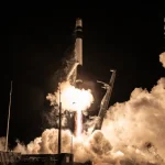 A Rocket Lab Electron rocket launches "The Grain Goddess Provides" mission for the Japanese company iQPS from New Zealand on Aug. 6, 2026. (Image credit: Rocket Lab)