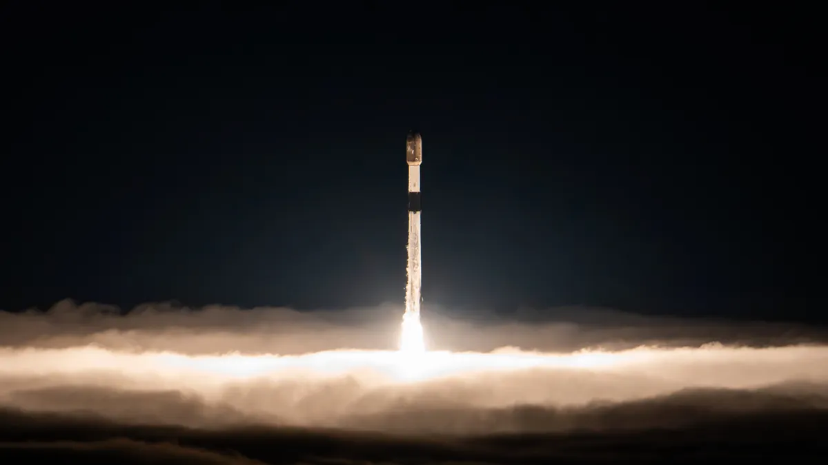 A SpaceX Falcon 9 rocket launches 27 Starlink internet satellites from California's Vandenberg Space Force Base on Aug. 22, 2026. (Image credit: SpaceX)