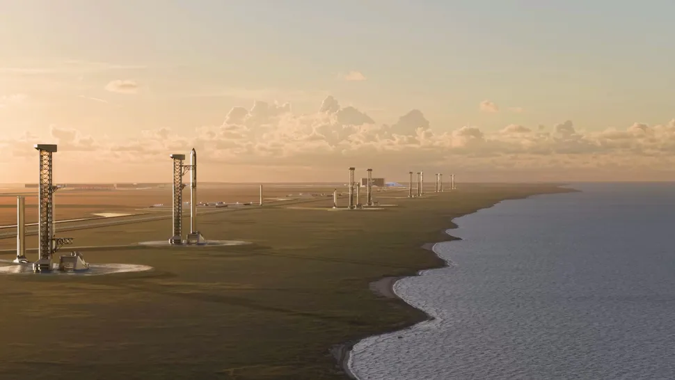 Illustration of SpaceX's planned Starbase Louisiana site, which the company says will support thousands of Starship launches per year.