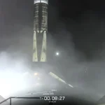 The Falcon 9's first stage rests on the deck of a drone ship after its successful landing on Aug. 19, 2026. (Image credit: SpaceX)