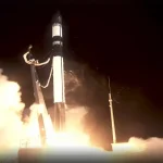 A Rocket Lab electron rocket launches the 'Owl Around the World' mission from New Zealand on Sept. 2, 2026. (Image credit: Rocket Lab)
