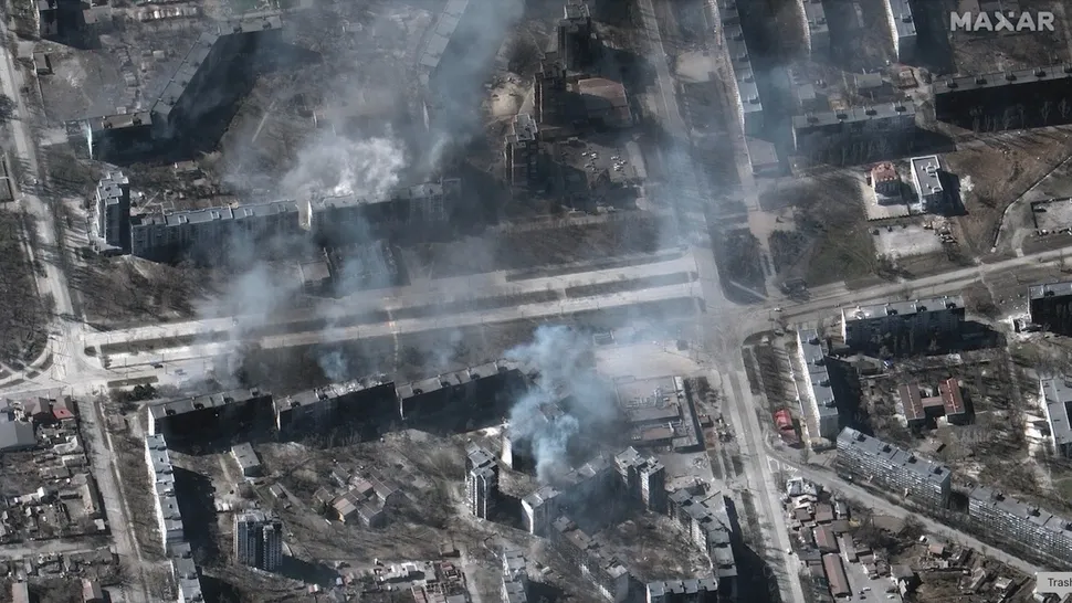 Effects of Russia's ongoing invasion of Ukraine are visible from space. The private Worldview-3 satellite captured this image of buildings on fire in the Ukrainian city of Mariupol on March 22, 2022. (Image credit: Satellite image ©2022 Maxar Technologies)