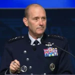 Gen. Douglas Schiess gives the State of the Space Force address at the Air & Space Forces Association’s Air, Space & Cyber Conference in National Harbor, Maryland, on Tuesday (Sept. 15). (Image credit: Air & Space Forces Association)