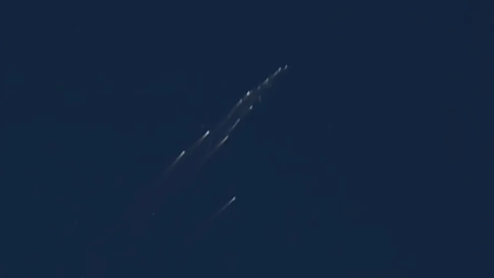 The European Space Agency's Tango satellite disintegrated above the Pacific Ocean on Sept. 1, 2026. observed by a team of researchers from aboard a private jet. (Image credit: ESA/ROSIE/University of Stuttgart (HEFDiG))
