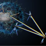 Artist’s impression of a satellite network connected by optical links. Credit: ESA.