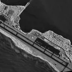 Spotlight-mode sample (0.5 m class) — Runway & coastline