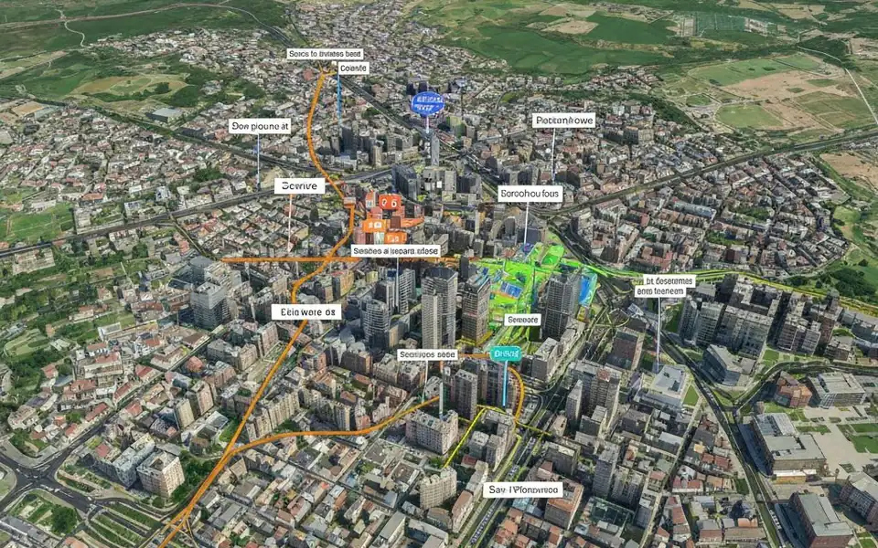 Urban planning satellite overview